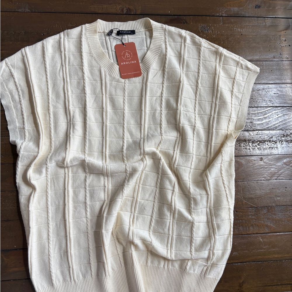 Women’s Cap Sleeve Cream Sweater